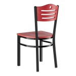 Lancaster Table & Seating Black Finish Side Chair with Mahogany Wood Seat and Back - Detached Seat Lancaster Table & Seating Black Finish Side Chair with Mahogany Wood Seat and Back - Detached Seat