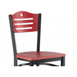 Lancaster Table & Seating Black Finish Side Chair with Mahogany Wood Seat and Back - Detached Seat Lancaster Table & Seating Black Finish Side Chair with Mahogany Wood Seat and Back - Detached Seat