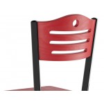 Lancaster Table & Seating Black Finish Side Chair with Mahogany Wood Seat and Back - Detached Seat Lancaster Table & Seating Black Finish Side Chair with Mahogany Wood Seat and Back - Detached Seat