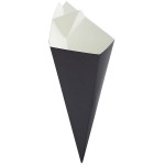 Carnival King 10 oz. Black Square Cardboard Fry Cone - 500/Case Carnival King 10 oz. Black Square Cardboard Fry Cone - 500/Case