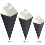 Carnival King 10 oz. Black Square Cardboard Fry Cone - 500/Case Carnival King 10 oz. Black Square Cardboard Fry Cone - 500/Case
