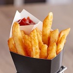 Carnival King 10 oz. Black Square Cardboard Fry Cone - 500/Case Carnival King 10 oz. Black Square Cardboard Fry Cone - 500/Case