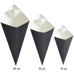Carnival King 10 oz. Black Square Cardboard Fry Cone - 500/Case Carnival King 10 oz. Black Square Cardboard Fry Cone - 500/Case