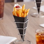 Carnival King 10 oz. Black Square Cardboard Fry Cone - 500/Case Carnival King 10 oz. Black Square Cardboard Fry Cone - 500/Case
