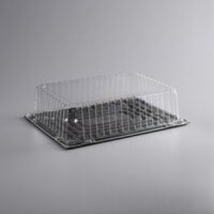 D&W Fine Pack 1/2 Size 2-3 Layer Sheet Cake Display Container with Clear Lid - 33/Case D&W Fine Pack 1/2 Size 2-3 Layer Sheet Cake Display Container with Clear Lid - 33/Case