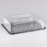 D&W Fine Pack 1/2 Size 2-3 Layer Sheet Cake Display Container with Clear Lid - 33/Case D&W Fine Pack 1/2 Size 2-3 Layer Sheet Cake Display Container with Clear Lid - 33/Case