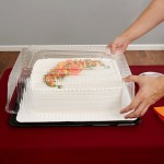 D&W Fine Pack 1/2 Size 2-3 Layer Sheet Cake Display Container with Clear Lid - 33/Case D&W Fine Pack 1/2 Size 2-3 Layer Sheet Cake Display Container with Clear Lid - 33/Case