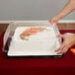 D&W Fine Pack 1/2 Size 2-3 Layer Sheet Cake Display Container with Clear Lid - 33/Case D&W Fine Pack 1/2 Size 2-3 Layer Sheet Cake Display Container with Clear Lid - 33/Case