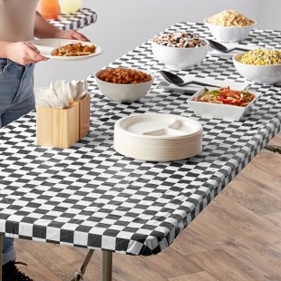 Creative Converting 37397 Stay Put Black Check 30