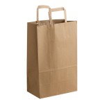 Choice 1/6 70 lb. Heavy-Duty Natural Kraft Paper Barrel Sack with Flat Handles - 300/Case