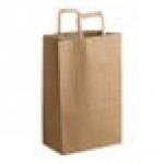 Choice 1/6 70 lb. Heavy-Duty Natural Kraft Paper Barrel Sack with Flat Handles - 300/Case