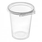 Inline Plastics Safe-T-Fresh 128 oz. Tamper-Resistant, Tamper-Evident Vented Rectangular Hinged Container with Flat Lid - 60/Case