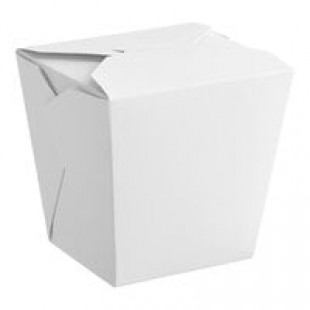 Fold-Pak 26MWHITEM 26 oz. White Microwavable Paper Take-Out Container - 450/Case