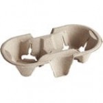 EcoChoice 8-32 oz. 2-Cup Carrier with Tray - 125/Pack