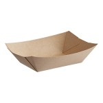 Bagcraft Packaging 300696 1 lb. EcoCraft Grease-Proof Natural Kraft Food Tray - 1,000/Case Bagcraft Packaging 300696 1 lb. EcoCraft Grease-Proof Natural Kraft Food Tray - 1,000/Case