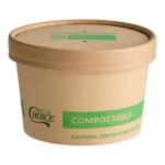 EcoChoice 8 oz. Kraft Paper Food Cup with Vented Lid - 25/Pack EcoChoice 8 oz. Kraft Paper Food Cup with Vented Lid - 25/Pack