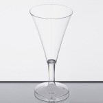 Fineline Tiny Temptations 6412-CL 2 oz. 1-Piece Tiny Barware Clear Plastic Round Champagne Flute - 96/Case