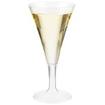 Fineline Tiny Temptations 6412-CL 2 oz. 1-Piece Tiny Barware Clear Plastic Round Champagne Flute - 96/Case