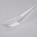 Fineline Tiny Temptations 6412-CL 2 oz. 1-Piece Tiny Barware Clear Plastic Round Champagne Flute - 96/Case