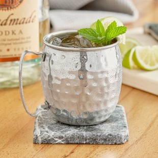 Acopa Alchemy 16 oz. Silver Hammered Mule Moscow Mule Mug - Sample