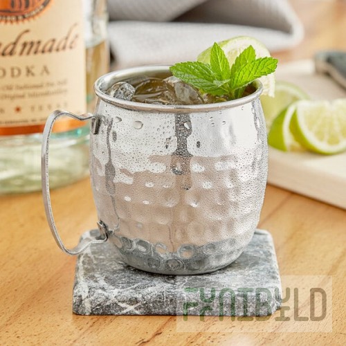 Acopa Alchemy 16 oz. Silver Hammered Mule Moscow Mule Mug - Sample