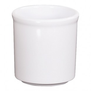 Cal-Mil 1950-16-15 White 16 oz. Round Melamine Condiment Jar