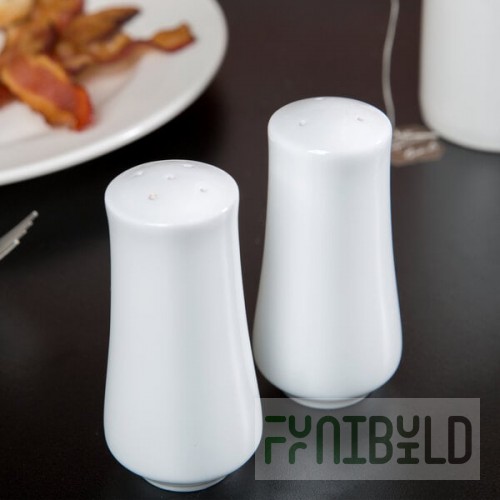 10 Strawberry Street AUR-30 Aurora Square White Porcelain Salt and Pepper Shaker Set - 18/Case