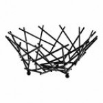 American Metalcraft FRUC10 Round Chrome Thatch Basket - 8