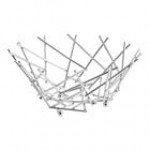 American Metalcraft FRUC10 Round Chrome Thatch Basket - 8