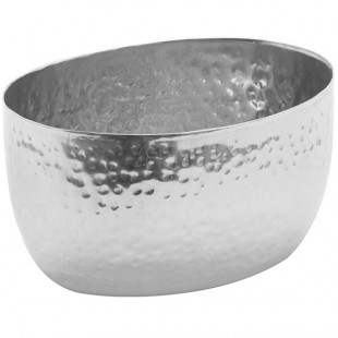 American Metalcraft HS8 8 oz. Oval Hammered Stainless Steel Sauce Cup - 4/Case American Metalcraft HS8 8 oz. Oval Hammered Stainless Steel Sauce Cup - 4/Case