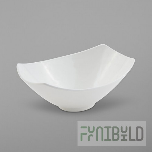 Bon Chef 2512PWHT Gondola 32 oz. White Sandstone Cast Aluminum Bowl