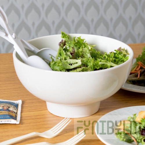 American Metalcraft Prestige PFB10 3.89 Qt. Porcelain Footed Bowl