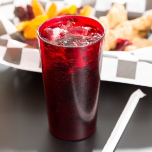 Cambro 1200P156 Colorware 12.6 oz. Customizable Ruby Red SAN Plastic Tumbler - 6/Pack