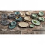 Elite Global Solutions DB6M Mojave Vintage California 10 oz. Cameo Blue Round Crackle Bowl - 6/Case
