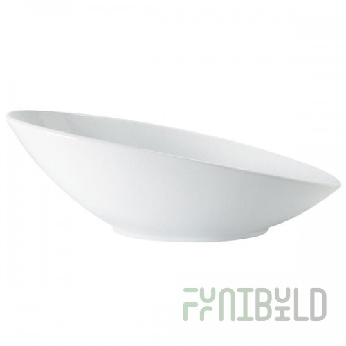 GET B-798-W San Michele 2.5 Qt. White Oval Slanted Melamine Bowl - 6/Case