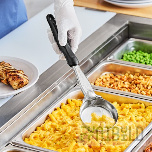 Vollrath 6433420 Jacob's Pride® 4 oz. Black Solid Round Spoodle® Portion Spoon