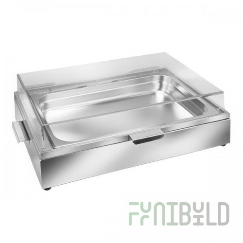 Eastern Tabletop 8 Qt. Full Size Cold Chafer with Acrylic Cover and Food Pan 9080