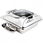 Eastern Tabletop 3935MB Crown 8 Qt. Rectangular Black Coated Stainless Steel Induction Chafer with Hinged Dome Cover