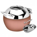 Eastern Tabletop 3935MB Crown 8 Qt. Rectangular Black Coated Stainless Steel Induction Chafer with Hinged Dome Cover