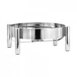 Eastern Tabletop 3935MB Crown 8 Qt. Rectangular Black Coated Stainless Steel Induction Chafer with Hinged Dome Cover