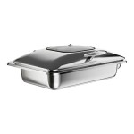 Acopa Voyage 8 Qt. Full Size Stainless Steel Induction Chafer with Glass Top and Soft-Close Lid