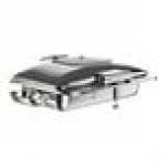 Acopa Voyage 8 Qt. Full Size Stainless Steel Induction Chafer with Glass Top and Soft-Close Lid