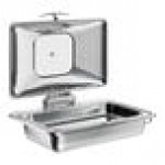 Acopa Voyage 8 Qt. Full Size Stainless Steel Induction Chafer with Glass Top and Soft-Close Lid