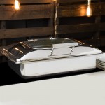 Acopa Voyage 8 Qt. Full Size Stainless Steel Induction Chafer with Glass Top and Soft-Close Lid