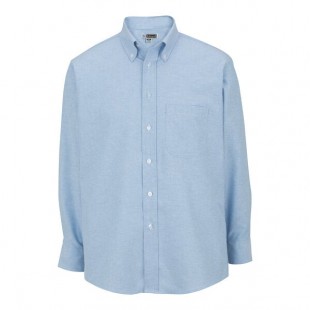 Edwards 1077 Men's Customizable Blue Long Sleeve Wrinkle-Resistant Easy-Care Oxford Dress Shirt with Soil Release - M Edwards 1077 Men's Customizable Blue Long Sleeve Wrinkle-Resistant Easy-Care Oxford Dress Shirt with Soil Release - M