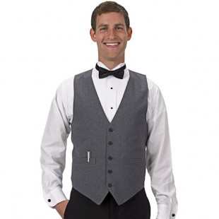 Henry Segal Men's Customizable Heather Gray Basic Server Vest - M