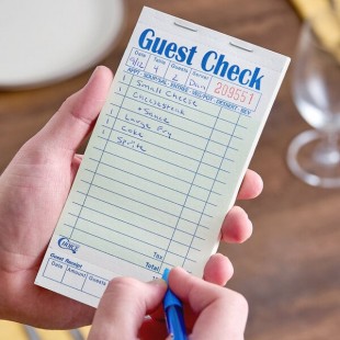 Choice 1 Part Green and White Guest Check with Bottom Guest Receipt - 50/Case Choice 1 Part Green and White Guest Check with Bottom Guest Receipt - 50/Case