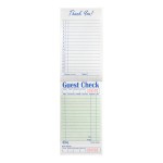 Choice 1 Part Green and White Guest Check with Bottom Guest Receipt - 50/Case