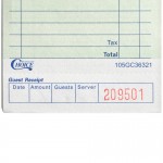 Choice 1 Part Green and White Guest Check with Bottom Guest Receipt - 50/Case