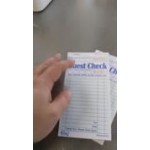 Choice 1 Part Green and White Guest Check with Bottom Guest Receipt - 50/Case